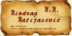 Miodrag Matijašević vizit kartica
